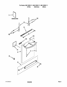 Part Location Diagram of W10205909 Whirlpool HANDLE