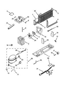 Unit Parts Diagram and Parts List for 8W8TXDWFBW00  Whirlpool Refrigerator