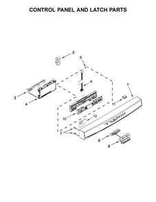 Control Panel And Latch Parts Diagram and Parts List for 66513204N412  Kenmore Dishwasher