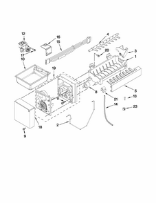 Icemaker Parts Diagram and Parts List for 59679529015  Kenmore Refrigerator