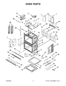 Oven Parts Diagram and Parts List for KODE900HSS21  KitchenAid Wall Oven