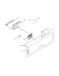 Control Panel And Latch Parts Diagram and Parts List for KDTE204EPA0  KitchenAid Dishwasher