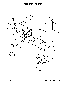 Chassis Parts Diagram and Parts List for KFGG500EWH4  KitchenAid Range