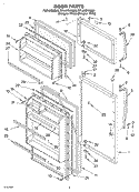 DOOR Diagram and Parts List for RT14HDYKQ00  Roper Refrigerator