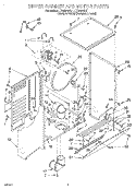 DRYER CABINET AND MOTOR Diagram and Parts List for LTG5243DQ1  Whirlpool Washer Dryer Combo