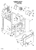 CABINET PARTS Diagram and Parts List for CEDX463MQ1  Crosley Dryer
