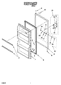 DOOR PARTS, OPTIONAL PARTS (NOT INCLUDED) Diagram and Parts List for EV150FXMQ01  Whirlpool Freezer