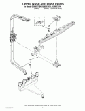 UPPER WASH AND RINSE PARTS Diagram and Parts List for GU3600XTVB4  Whirlpool Dishwasher