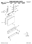 DOOR AND PANEL PARTS Diagram and Parts List for DU1200XTSS1  Whirlpool Dishwasher