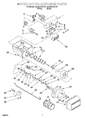 MOTOR AND ICE CONTAINER Diagram and Parts List for 6ED22DQXFW01  Whirlpool Refrigerator