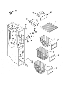 Freezer Liner Diagram and Parts List for KSRA25ILBL02  KitchenAid Refrigerator