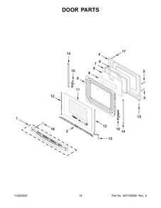 Door Parts Diagram and Parts List for WFG515S0MB1  Whirlpool Range