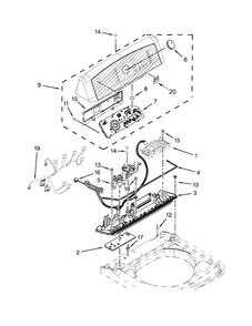 Control Panel Parts Diagram and Parts List for 11028103310  Kenmore Washer
