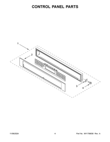 03 - Control Panel Parts Diagram and Parts List for KMBP100EBS21  Whirlpool Microwave