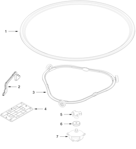 Turntable Parts Diagram and Parts List for KMBT5011KSS02  Whirlpool Microwave