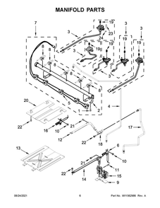 Manifold Parts Diagram and Parts List for WFG535S0LS0  Whirlpool Range