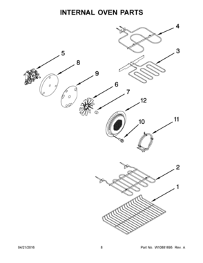 05 - INTERNAL OVEN PARTS Diagram and Parts List for YWGE745C0FH0  Whirlpool Range