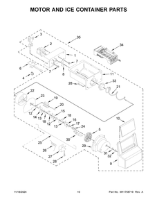 06 - Motor And Ice Container Parts Diagram and Parts List for WRS325SDHV11  Whirlpool Refrigerator