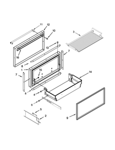 Freezer Door And Basket Parts Diagram and Parts List for KBFN502EBS00  KitchenAid Refrigerator