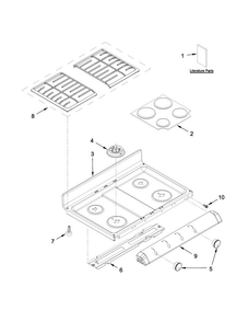 Cooktop Parts Diagram and Parts List for WGG555S0BW07  Whirlpool Range