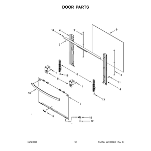 Door Parts Diagram and Parts List for WFG320M0MS0  Whirlpool Range