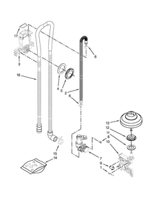 Fill, Drain And Overfill Parts Diagram and Parts List for KUDC10IXBL9  KitchenAid Dishwasher