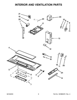 04 - Interior And Ventilation Parts Diagram and Parts List for YWMH31017AS3  Whirlpool Microwave