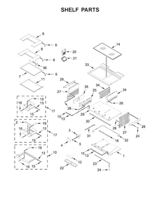 Shelf Parts Diagram and Parts List for WRF995FIFZ00  Whirlpool Refrigerator