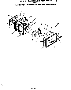 Oven Door Diagram and Parts List for F9817*0  Roper Range