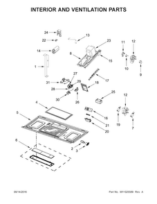 Interior And Ventilation Parts Diagram and Parts List for WMH53520CS4  Whirlpool Microwave