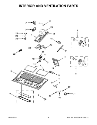 Interior And Ventilation Parts Diagram and Parts List for YKMHC319EBS3  Whirlpool Microwave