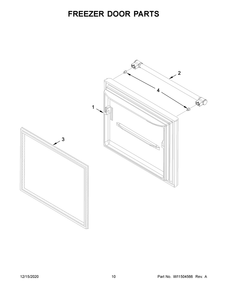 Freezer Door Parts Diagram and Parts List for MBF2258FEZ05  Whirlpool Refrigerator