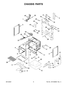 Chassis Parts Diagram and Parts List for MER6600FZ3  Whirlpool Range
