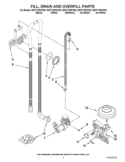 FILL, DRAIN AND OVERFILL PARTS Diagram and Parts List for WDT710PAYB3  Whirlpool Dishwasher