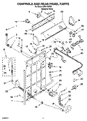 CONTROL AND REAR PANEL PARTS Diagram and Parts List for LBR4132PQ0  Whirlpool Washer