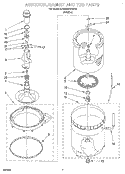 AGITATOR, BASKET AND TUB Diagram and Parts List for KAWE567WWH0  KitchenAid Washer