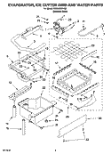 EVAPORATOR, ICE CUTTER GRID AND WATER PARTS Diagram and Parts List for KUIA15NRHS8  KitchenAid Ice Maker