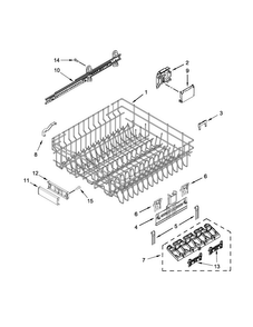 Upper Rack And Track Parts Diagram and Parts List for KDTE204EPA1  KitchenAid Dishwasher