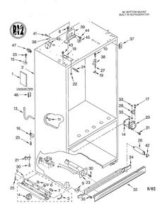 Cabinet Diagram and Parts List for KBLP36FKS01  KitchenAid Refrigerator