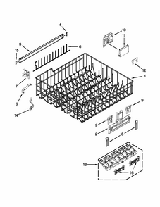 Upper Rack And Track Parts Diagram and Parts List for 66513262K113  Kenmore Dishwasher