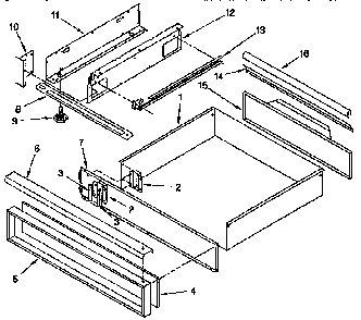 Utility Drawer And Rail Diagram and Parts List for KDDT07BAL0  KitchenAid Range