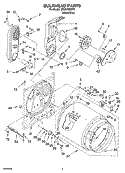 BULKHEAD PARTS Diagram and Parts List for WGD5700SW0  Whirlpool Dryer