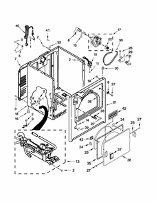 Cabinet Parts Diagram and Parts List for 110C71182013  Kenmore Dryer