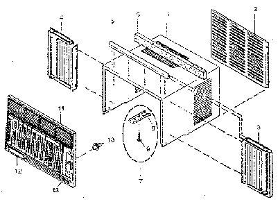Cabinet Diagram and Parts List for 4848700730  Kenmore Air Conditioner