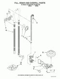 FILL, DRAIN AND OVERFILL PARTS Diagram and Parts List for DU1345XTVB5  Whirlpool Dishwasher