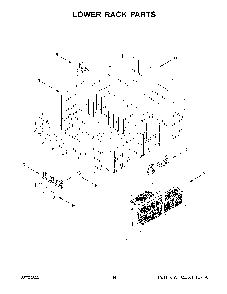 Lower Rack Parts Diagram and Parts List for KDFM404KBS1  KitchenAid Dishwasher