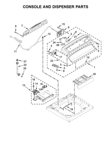 Console And Dispenser Parts Diagram and Parts List for 7MWTW8500EC0  Whirlpool Washer