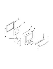 Door Parts Diagram and Parts List for WFG714HLAS1  Whirlpool Range