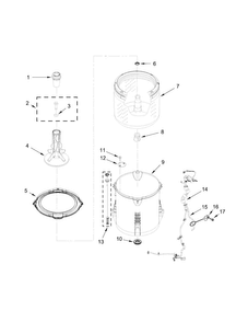 Basket And Tub Parts Diagram and Parts List for 1CWTW4815EW1  Whirlpool Washer