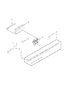 Control Panel And Latch Parts Diagram and Parts List for KDTE254EBL0  KitchenAid Dishwasher